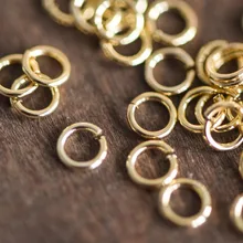 100 шт./упак. золото открытые кольца прыжок, покрытие из настоящего золота латунь Разделение кольца, Цвет не легко тускнеет, Размеры