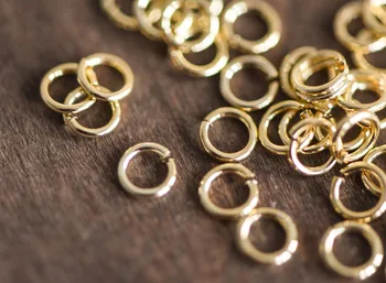 

100pcs/pack Gold Open Jump Rings, Real Gold plated Brass Split Rings, Color Not Easily Tarnish, Multi Size