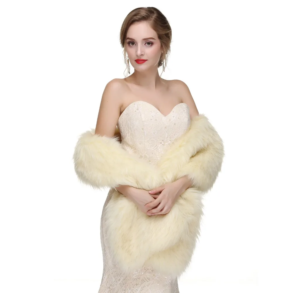 Forevergracedress элегантные мягкие осенне-зимние свадебные обертывания из искусственного меха, куртки-болеро Свадебные пальто шали шарфы PJ449