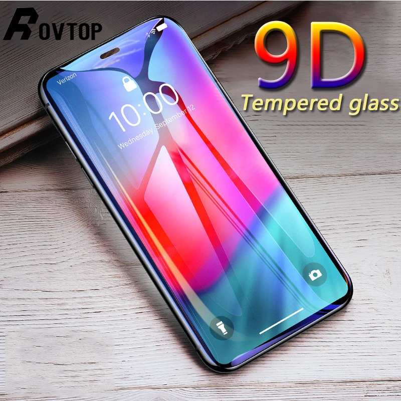 Защитное стекло Rovtop 9D для IPhone 6 S 7 8 Plus Защита экрана X XS XR Max 9 H закаленное на