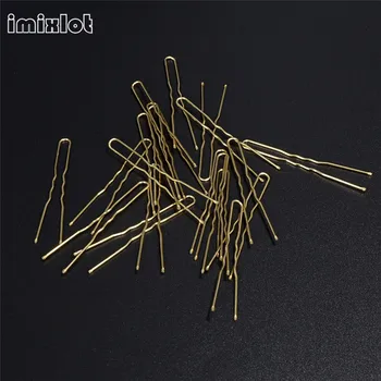 

Imixlot New Real Black/Golden U Shaped Hairpin Hair Clips Bobby Pins Metal Barrette Women Dish Tools Accessories 20Pcs/Lot