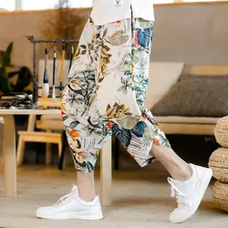 Bumpybeast мужские уличные шаровары 2019 мужские s цветочные хип-хоп джоггеры брюки мужские винтажные хлопковые льняные тренировочные брюки плюс