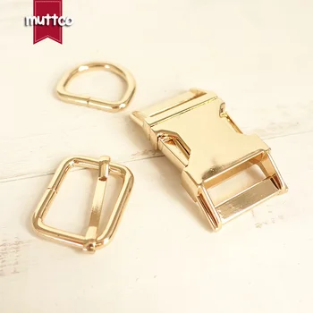 

100set(metal buckle+adjust buckle+D ring/set) DIY Dog Collar Golden 2.5cm diy emboitement zinc alloy buckle adjust buckles