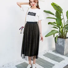 RoRoDox Женская Блестящая золотистая плиссированная юбка свободного покроя юбки длиной до лодыжки