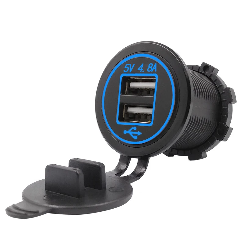 DIY 4.8A двойной USB зарядное устройство розетка водонепроницаемый выход питания двойной USB адаптер быстрой зарядки для iPhone Смартфон автомобиль лодка морской RV