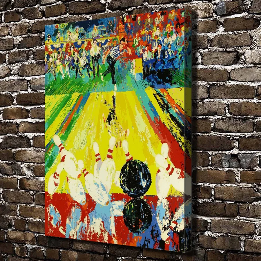 A1905 LeRoy Neiman Abstract Bowling Landscape, HD Canvas Print Home