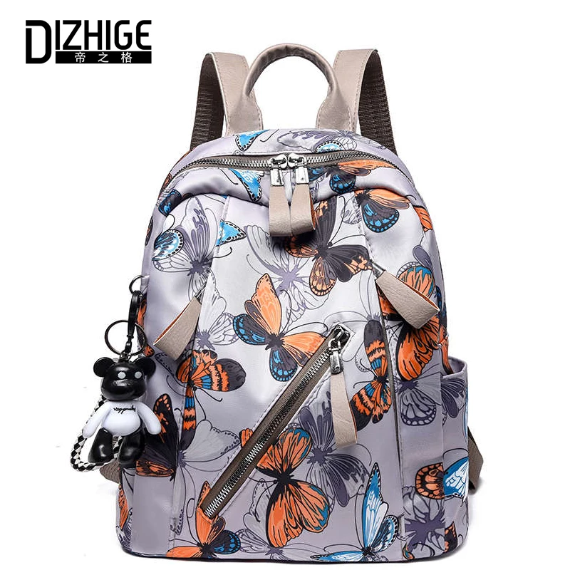 

DIZHIGE Brand Waterproof Oxford Women Backpacks High Quality School Bag For Women Large Capacity Butterfly Multi-pocket Bags New