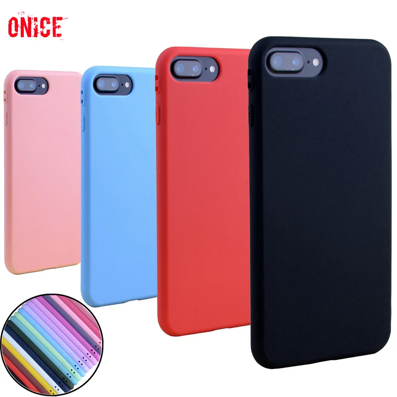 7 plus solid color silicone case on for iphone 7 case soft cover coque for apple iphone x 6 6s 7 8 plus 7plus 6plus 32 64 128 gb