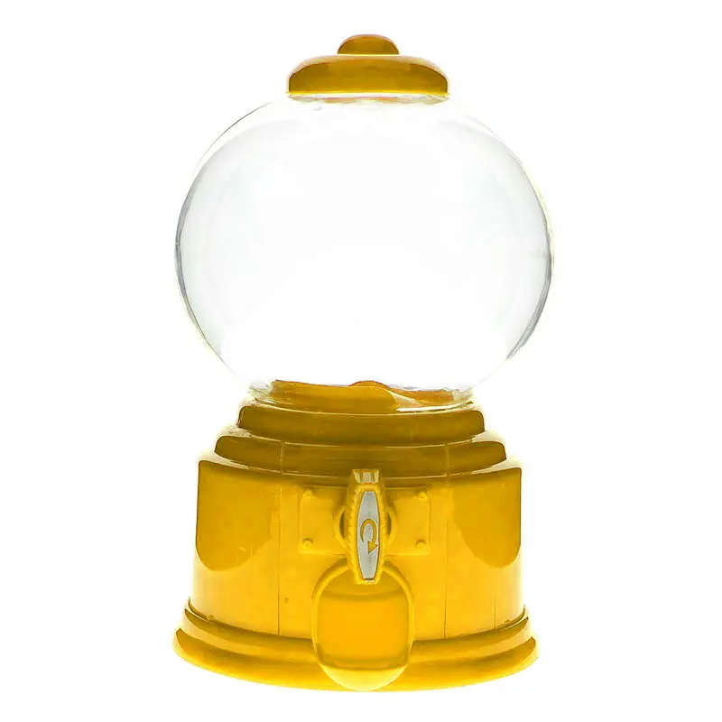 

Yellow Candy Dispenser Machine Gumball Gum Ball Snacks Storage Boxes Gifts Toy