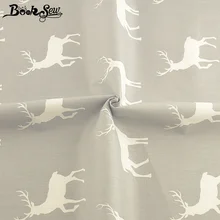 Booksew серая ткань лоскутное шитье тканевый измеритель ткани с принтом белого оленя дизайн хлопок саржевая стеганая ткань Tissu Coton