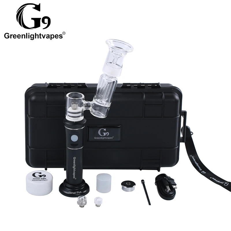 

G9 H-enail Plus Portable Wax Pen Dab Rig Henail Water Glass Pipes Bubbler Carb Cap Tool Vapor Starter Kits for Dry Herb 0C