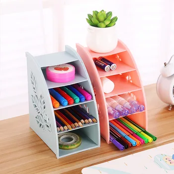 

Fashion Hollow Leaf Debris Storage Box Four Grids Remote Control Container Holder Living Room Office Desktop Storage Box Rack