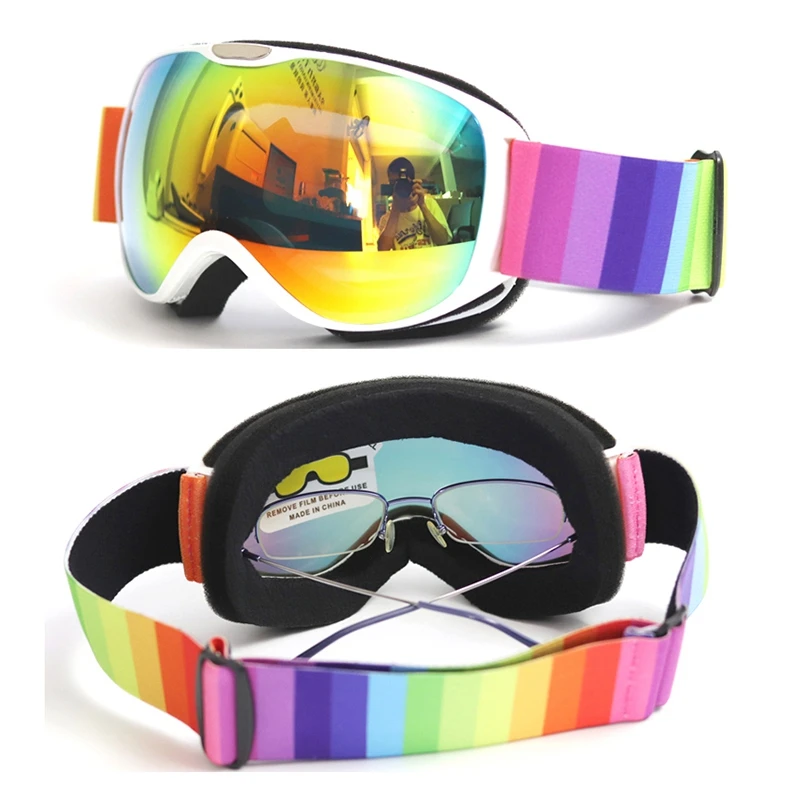 ELOS-Детские лыжные сноубордические очки, очки для горных лыж, зимние спортивные двухслойные снежные очки UV400