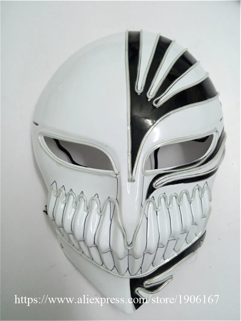 Halloween ghost Slit mouth light up glowing EL wire Cute mask Fashion Cosplay mask Costume mask for party By 3V Steady On Driver05