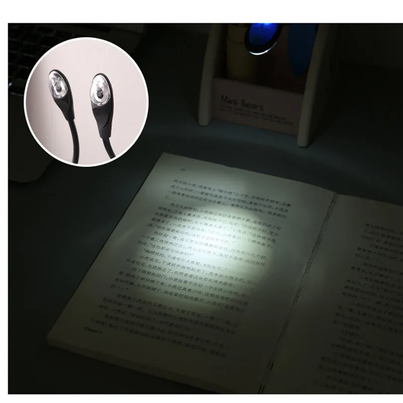 Garland Night Light Fine Convenient Portable Travel Book Reading Light Lamp Mini LED Clip Booklight Luces De Navidad 35NE802