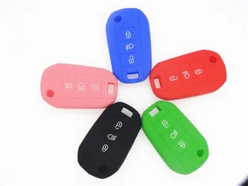 

AUTEWODE Silicone Car Remote Key Fob Shell Cover Case For Peugeot 3008 208 308 508 408 2008 307 4008 Skin Holder 2016 2017 2018