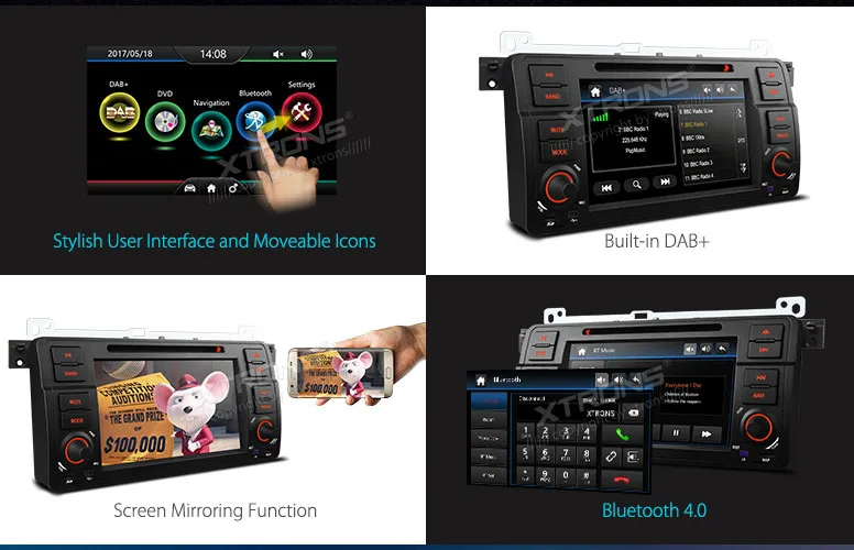 Best XTRONS 7 inch Car DVD Player 2 din Radio DAB+Canbus GPS Navigation For BMW E46 / Rover 75 1999-2005 / MG ZT 2001 2002 2003- 2005 1