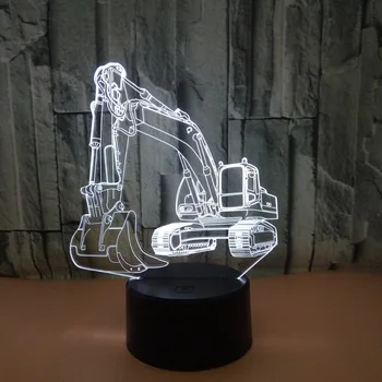 

Excavator 3d Lamp 7 color change Touch Remote Control 3d Small Desk Lamp Deco Enfant Chambre Table Lamps For Living Room