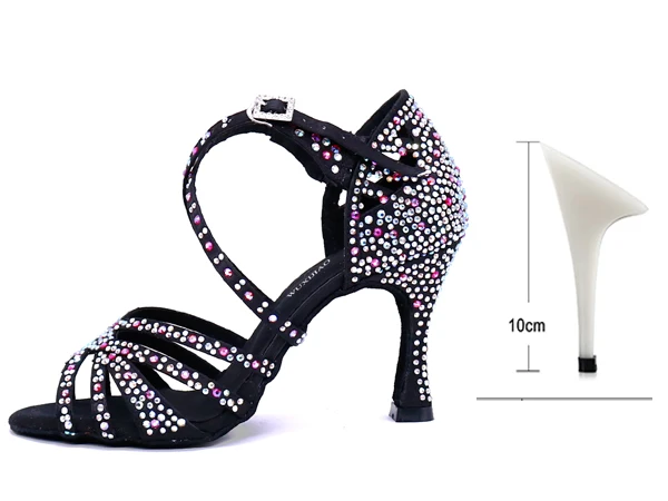 Details about   Women's Black Satin Swing Mambo Chacha Salsa Latin Dance Shoes heel 3 Size 8.5 