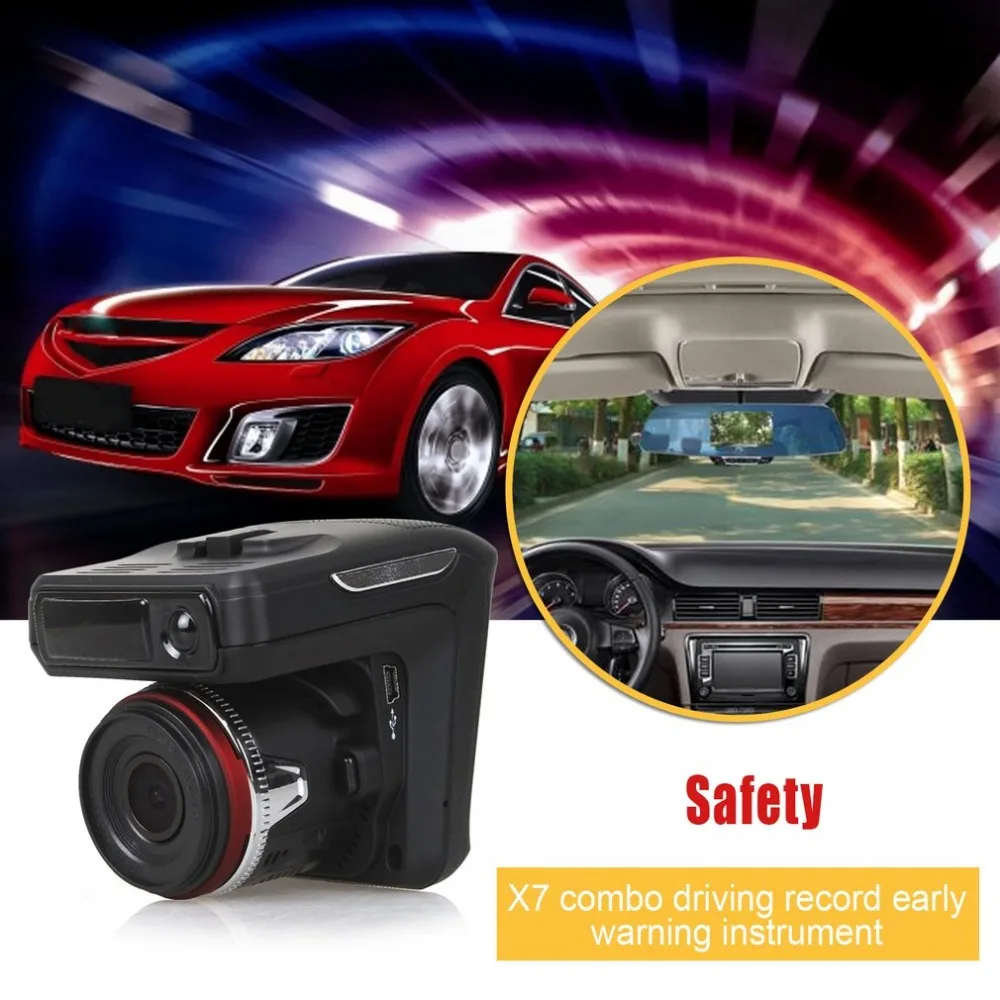 

hot 2.31 Inch 2 in 1 Night Vision Car DVR With Radar Detector + GPS Russian Pre-warning Data Recorder 720P Video Recorder