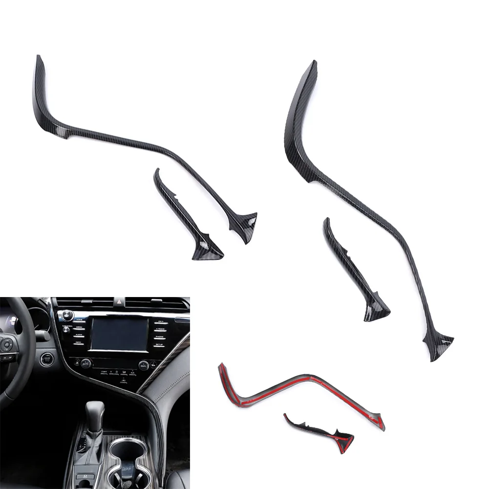 GZYF Carbon Fiber Look Car Center Console Stripe Cover Trim Compatible with Toyota Camry 2018