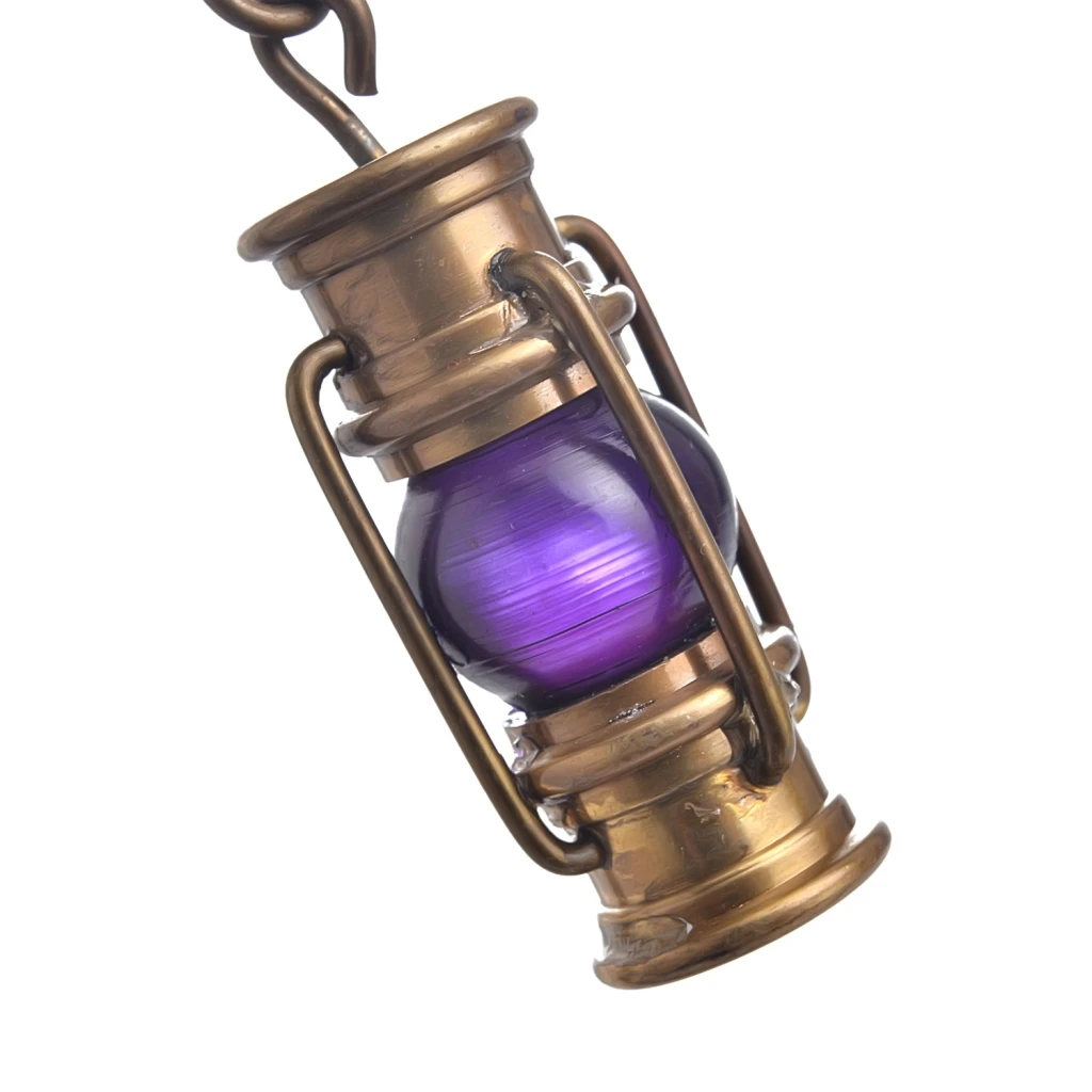 Nautical Brass Lamp Keychain Antique Lantern Keyring Sailor Captain Gift