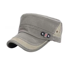 Военные кепки в Корейском стиле для мужчин и женщин плоская шляпа женские шапки повседневные кепки регулируемые ретро летние однотонные унисекс зеленые Сращивание