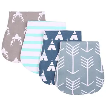 

4pcs Three Layers Cartoon Print Baby Bibs Kids Feeding Nursing Burping Towels Bib Boys Girls Accessories Infant Saliva Towel