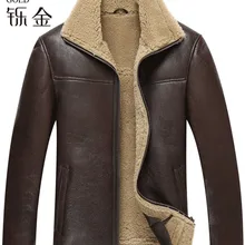 Натуральная кожа овчина Мужское пальто из натурального овечьего меха для мужчин Высокое качество модное зимнее пальто