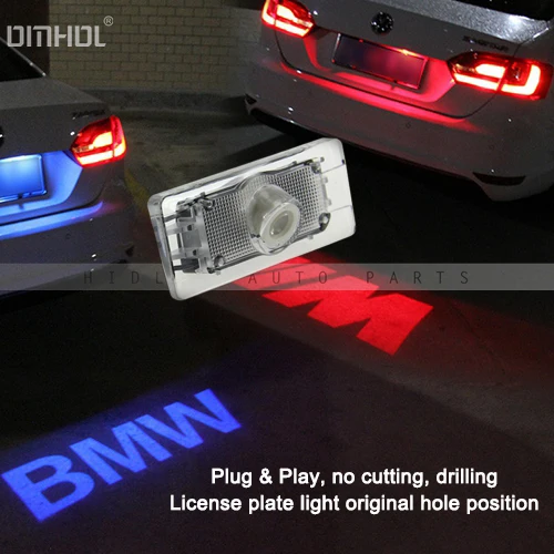 

Free Shipping 1 Pc Anti-collision Projection LED Lisence Plate Light For BMW Cars Plug & Play Original Hole Position No Cutting