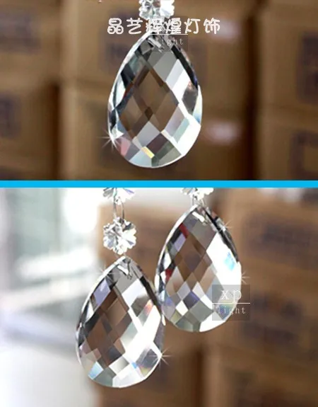

100pcs/lot 38MM GLASS CRYSTAL TEARDROP PENDANTS FOR HOME AND WEDDING DECORATION