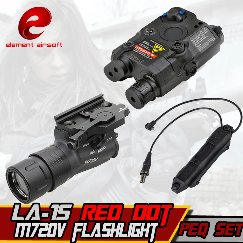 - Element M720V Hunting Flashlight linterna LA15 Laser PEQ Augmented Pressure Mount Double Control Switch tactical Weapon Lights