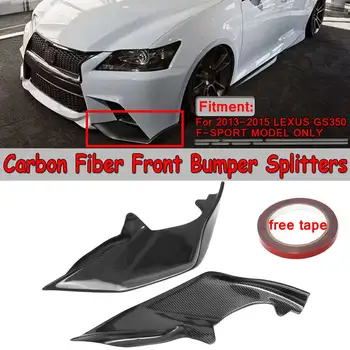 

2x Real Carbon Fiber Car Front Bumper Splitter Lip Diffuser Body Kit Spoiler Guard Cover For LEXUS GS350 F-SPORT 2013 2014 2015