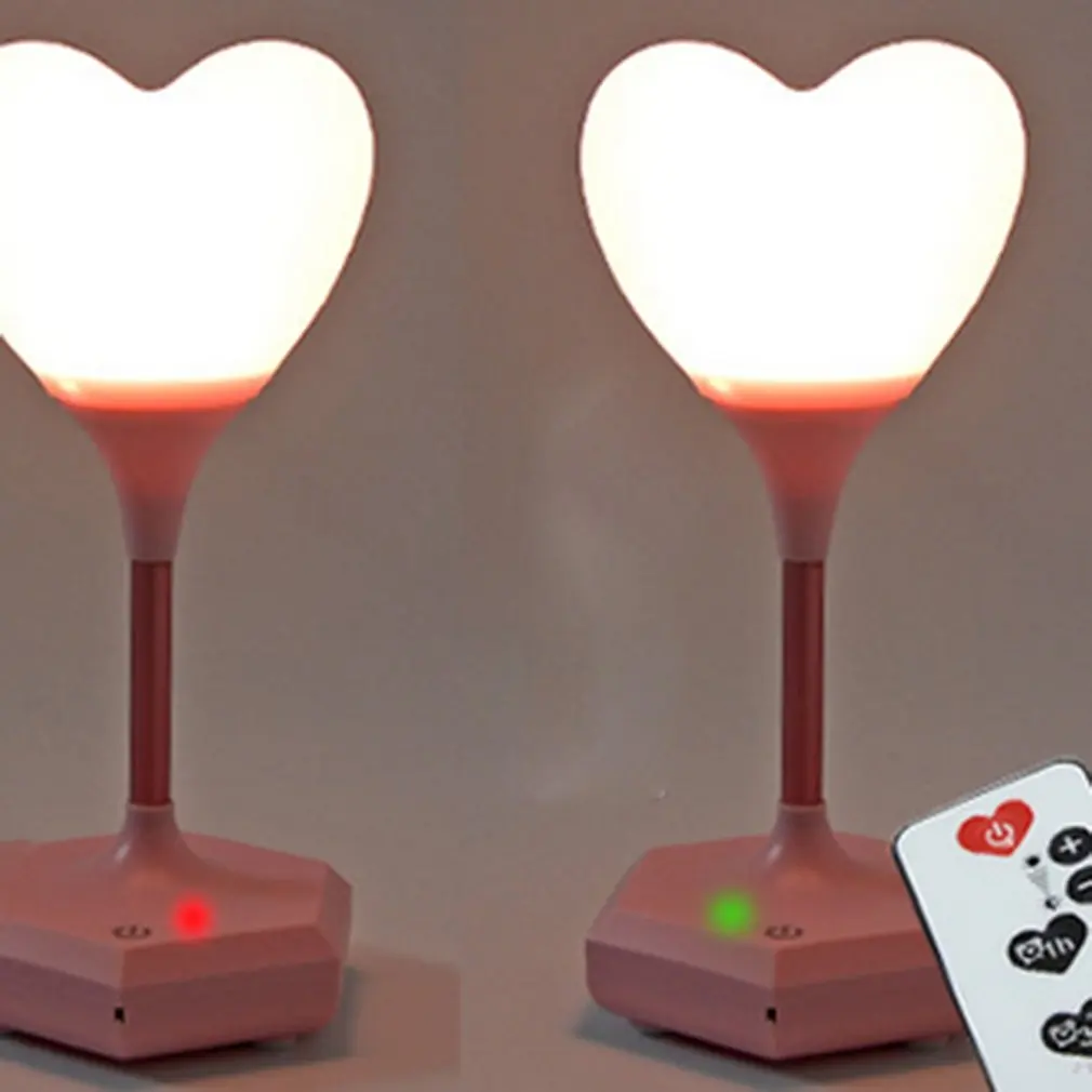 

Romantic Design Heart Shape USB Rechargeable LED Lamp Night Reading Light Eye Protective Lamp for Bedroom