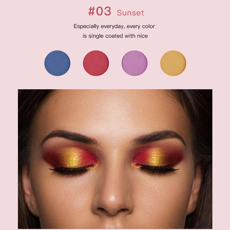 

Pudaier 4 Colors Glitter Eyeshadow Pallete Shadows Pigment Palette of Shadows Shimmer Eyeshadows Makeup Cosmetics Eyes Makeup