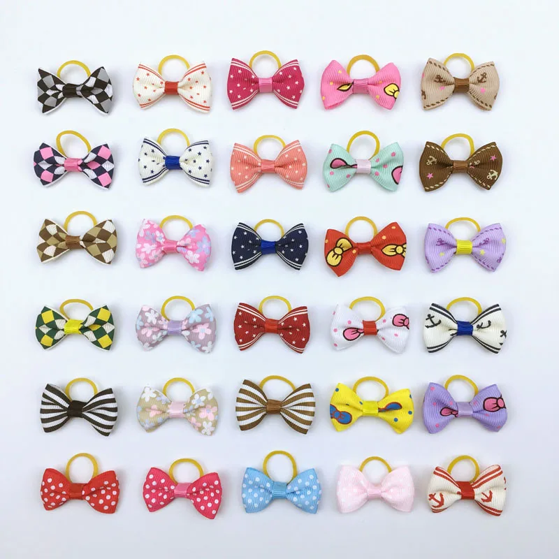 20 pieces lot Cute Ribbon Dogs Cats Hair Accessories Handmade High Quality font b Pet