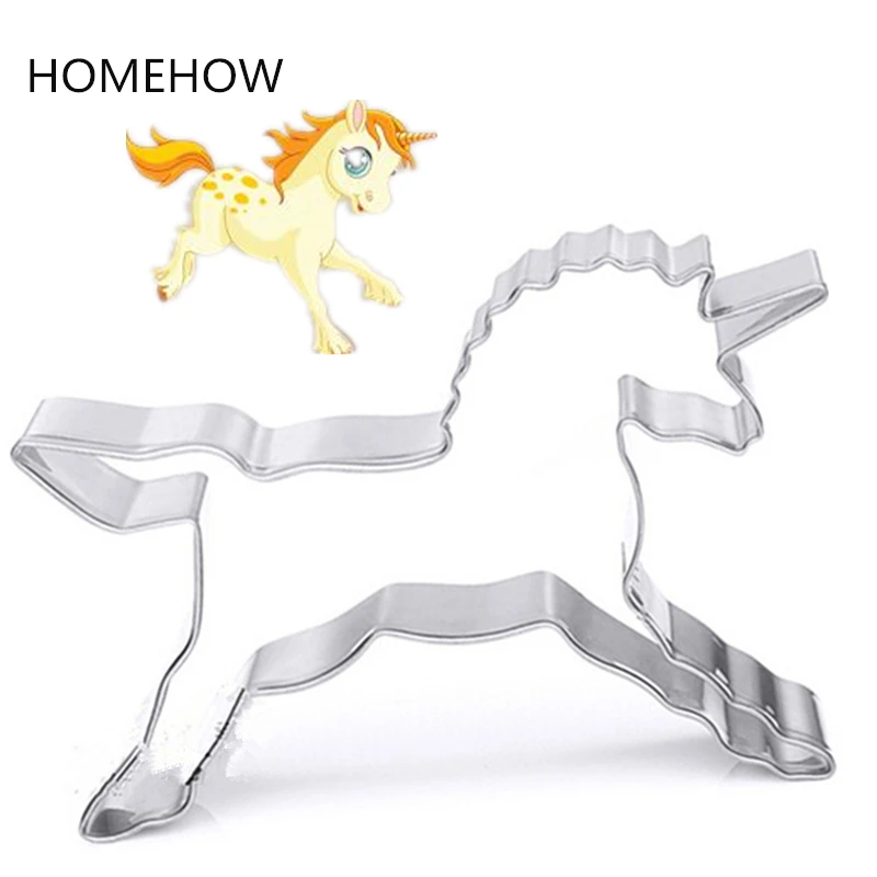 

1PC Lucky Unicorn Cookie Cutter 9*6.8cm Stainless Steel Animal Series Unicorn Shaped Pastry Fondant Cutting Mold Baking Tools