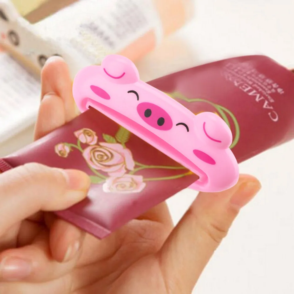 10pcs/lot Portable Cartoon Toothpaste Squeezer Bathroom Accessories Toothpaste Dispenser Home Tube Rolling Holder Easy Press