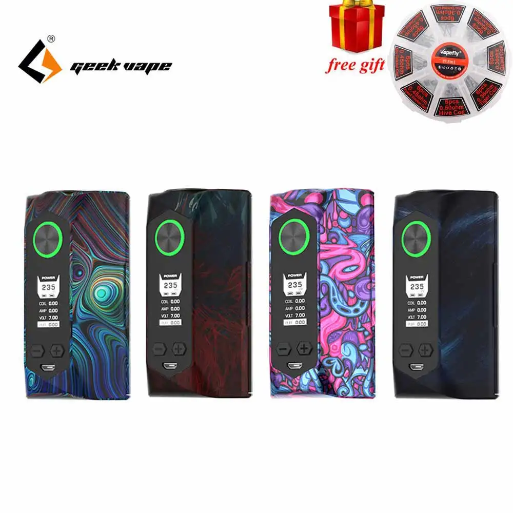 Free gift Newest Color Geekvape Blade mod 235W with aircraft grade material Blade Box MOD Support 18650 20700 21700 Battery Vape