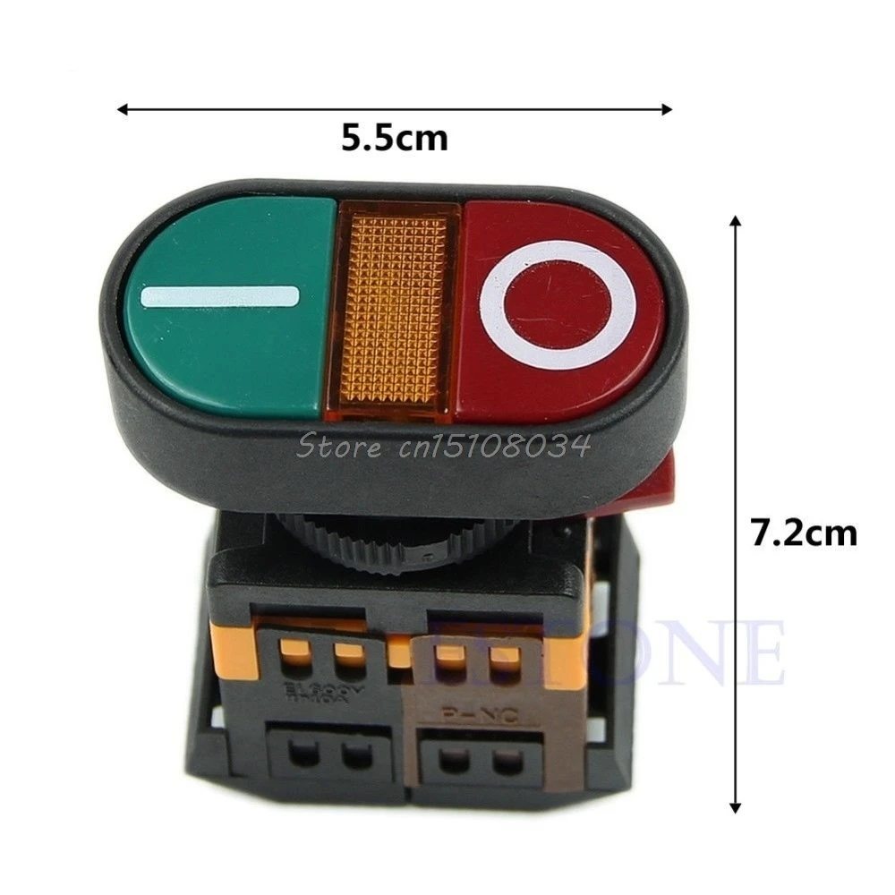 

Light Indicator Momentary Switch Red Green Power ON OFF Start Stop Push Button #S018Y# High Quality
