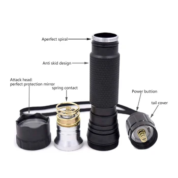 Tactical Light Outdoor Rifle Hunting Flashlight 5000 lumens Weapon Light LED Lanterna Fit 20mm Rail Scope 6