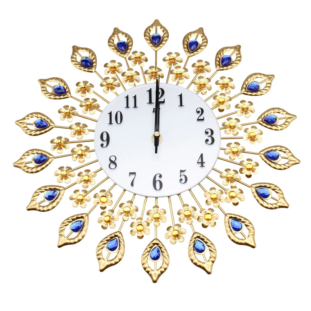 Kaufen Luxus Künstliche Kristall Diamant Große Wanduhr Metall Wohnzimmer Wanduhr Home Kunst Dekoration
