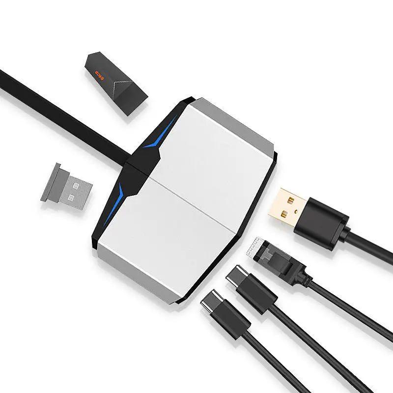 Конвертер Thunderbolt 3 Type c HDMI в VGA концентратор RJ45 устройство для чтения SD карт PD USB 1