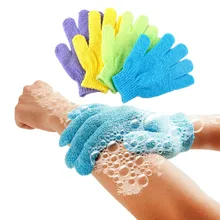 2 Pcs Shower Bath Gloves Exfoliating Wash Skin Spa Massage Body Scrubber Cleaner Randomly Color Bathroom Accessories