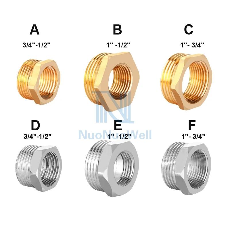 NuoNuoWell 20 шт. 1/2 "3/4" 1 "BSP штекерные резьбовые соединители Соединительный винт для труб соединительные фитинги из латуни