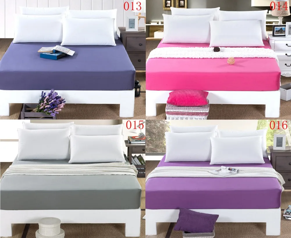 Purple Home Bedroom Cotton Fitted Sheet Single Double Mattress Cover