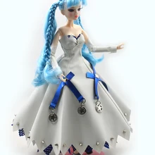 Мм девушка шарнирная кукла blyth neo синий длинные волосы с розовым платье чулок стенд и коробка, Подарочная игрушка 1/6 30 см