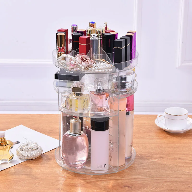 Горячий прозрачный органайзер для макияжа Вращающийся Косметический Держатель
