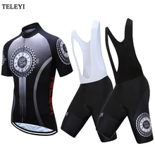 TELEYI новая спортивная одежда для велоспорта комплект Ropa Ciclismo Велоспорт Джерси короткий рукав велосипед Джерси нагрудник шорты костюм Велоспорт Джерси