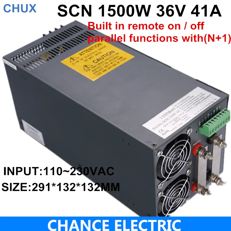 

Ce Cetified 36v 41A Switching Power Supply 1500w for cnc cctv led light SCN-1500-36